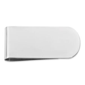 Rhodium Plated Sterling Silver Wide Round Edge Fold Over Money Clip